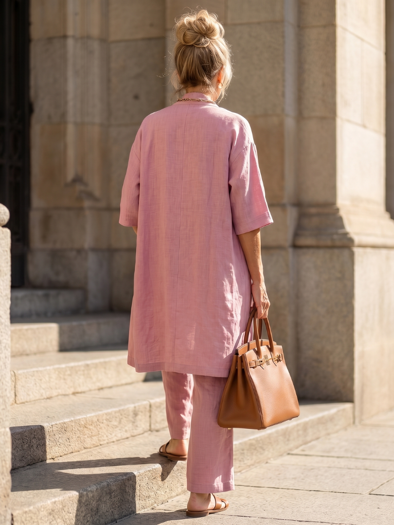 Two-piece set comprising a loose-fitting top and trousers for women - J&B; - 4 - London-stylehouse.com