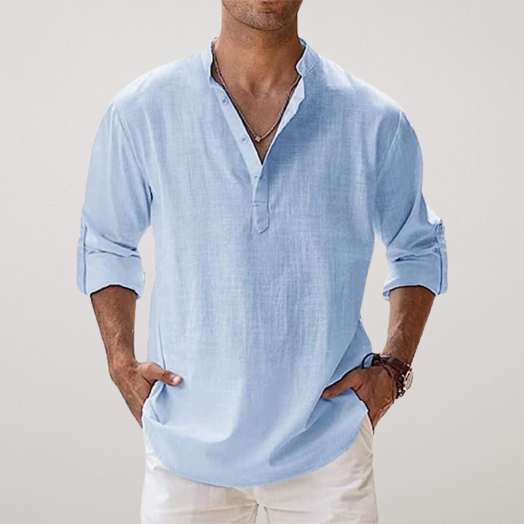 Lukas – Men's Relaxed Classic Long Sleeve Button Shirt - Image 2