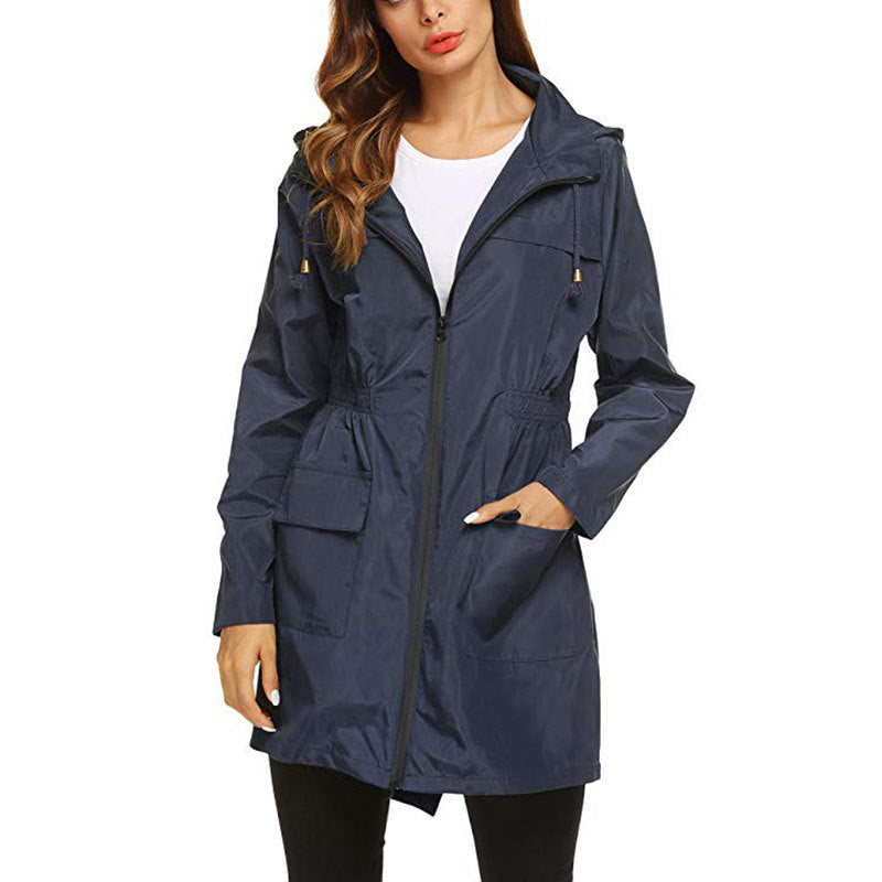 Women’s hooded rain jacket with side pockets - J&B; - 1 - London-stylehouse.com