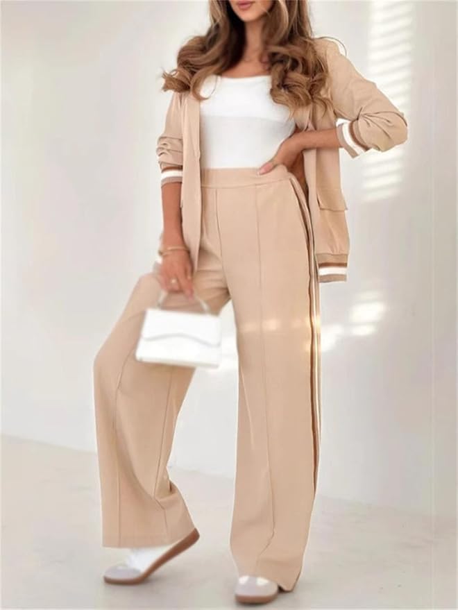 Set comprising a blazer and wide-leg trousers for women with a sporty touch - J&B; - 11 - London-stylehouse.com