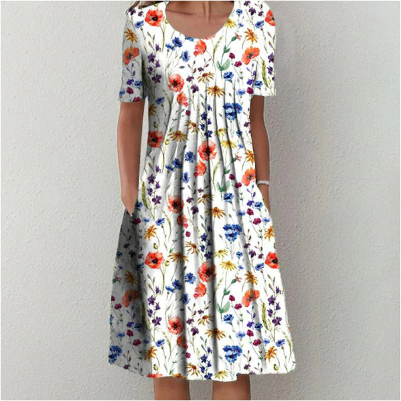 Emily – Floral Print Midi Dress - Image 1