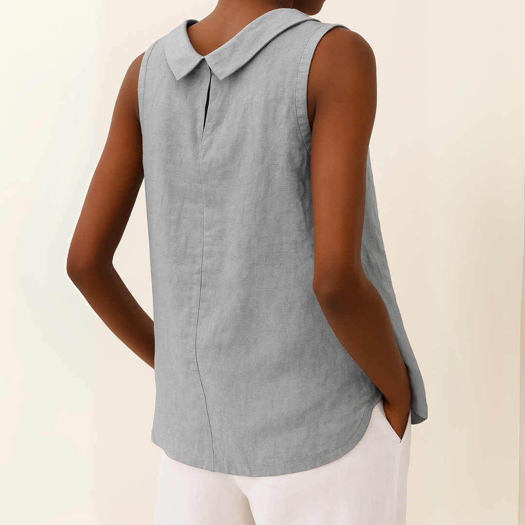 Sophia – Women Sleeveless Collar Blouse - Image 2