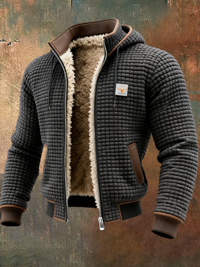 Liam – Sherpa-Lined Quilted Zip Hoodie for Men