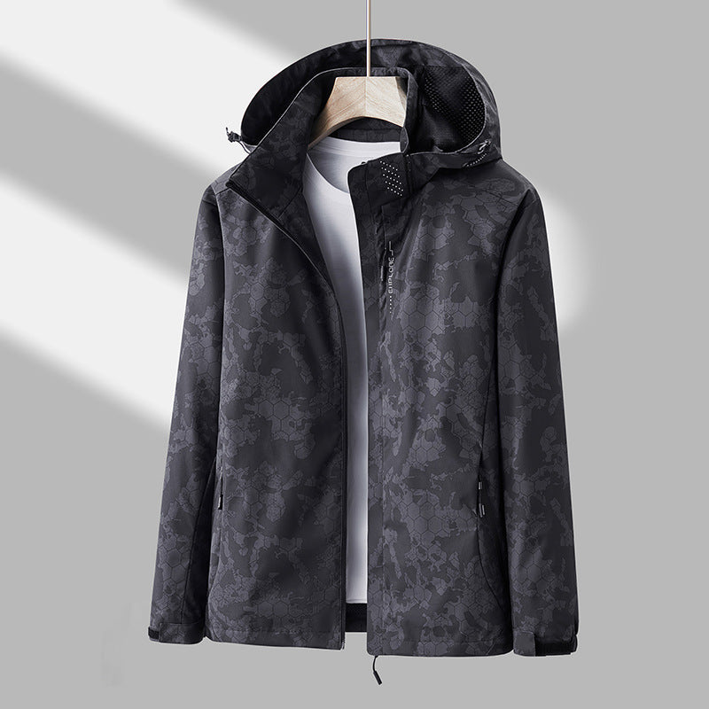 Women’s hooded windbreaker with a floral pattern - J&B; - 3 - London-stylehouse.com
