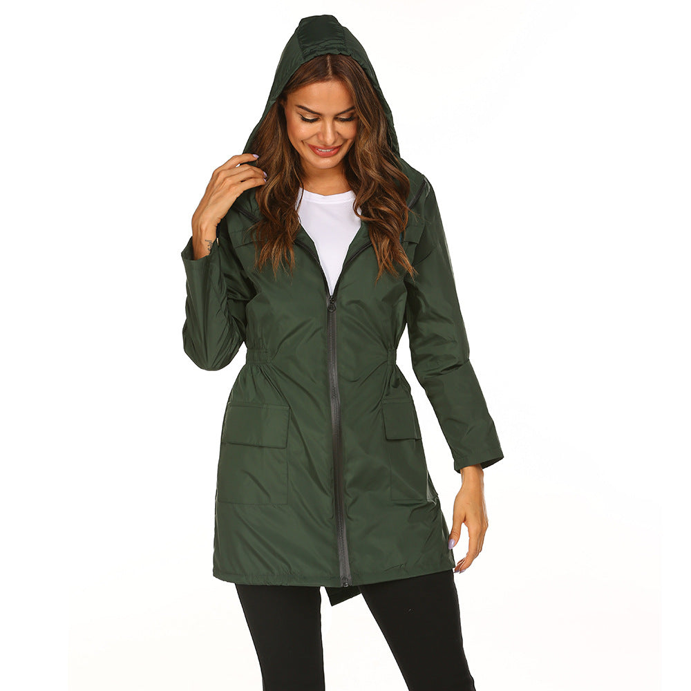 Women’s hooded rain jacket with side pockets - J&B; - 4 - London-stylehouse.com