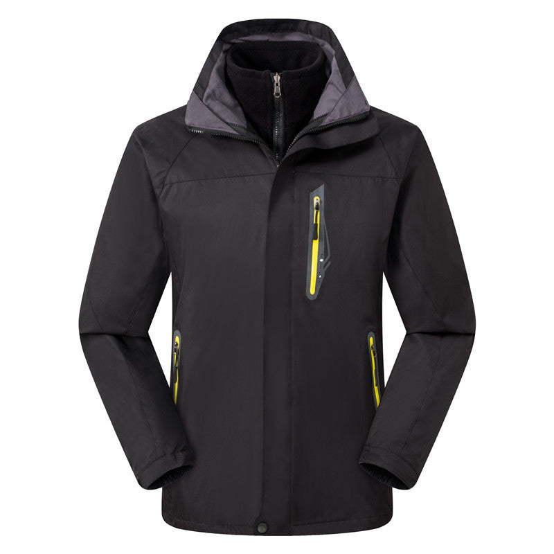 Men’s waterproof jacket with hood and wind-resistant properties - J&B; - 2 - London-stylehouse.com