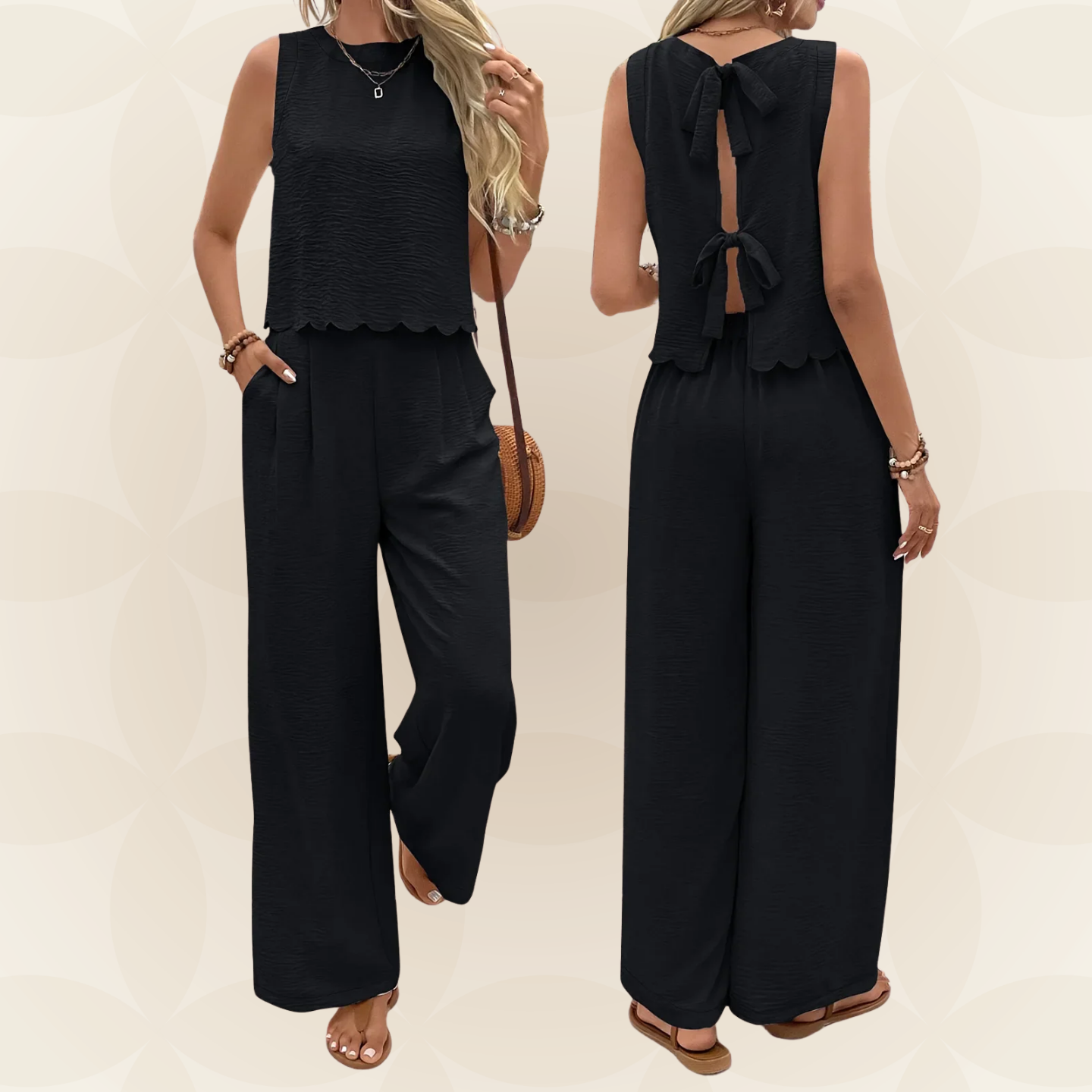 Susanne – Relaxed Sleeveless Top and Trousers Set - Image 4