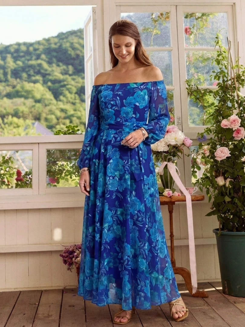 Alina – Elegant Off-Shoulder Maxi Dress for Women - Image 6
