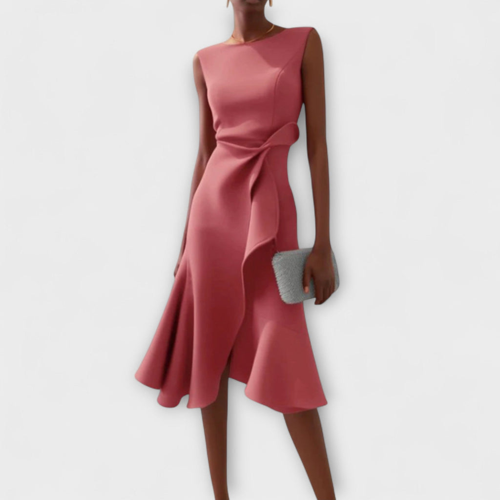 Helga – Draped Asymmetric Dress - Image 3