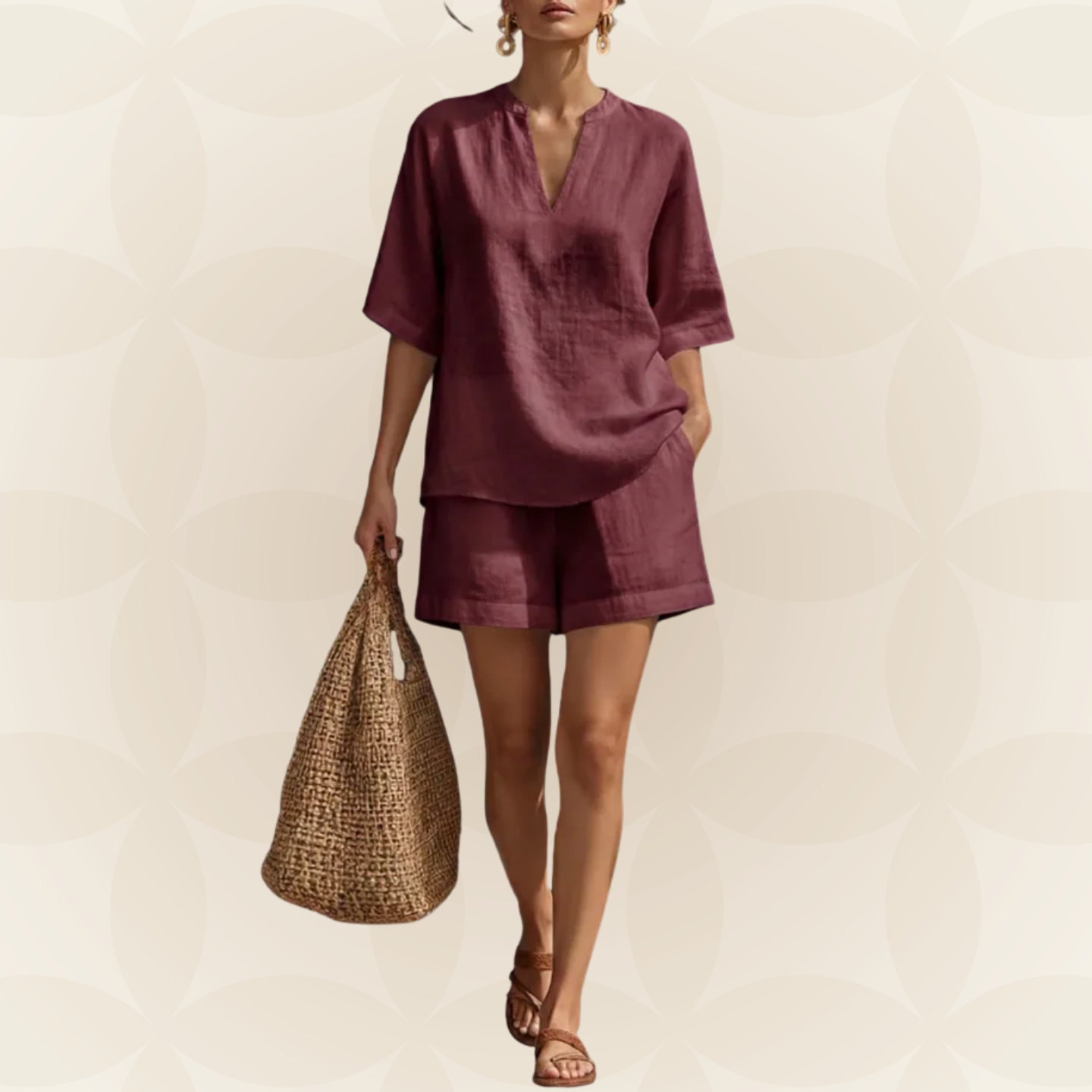 Lina – Elegant Blouse and Shorts set  - Image 6