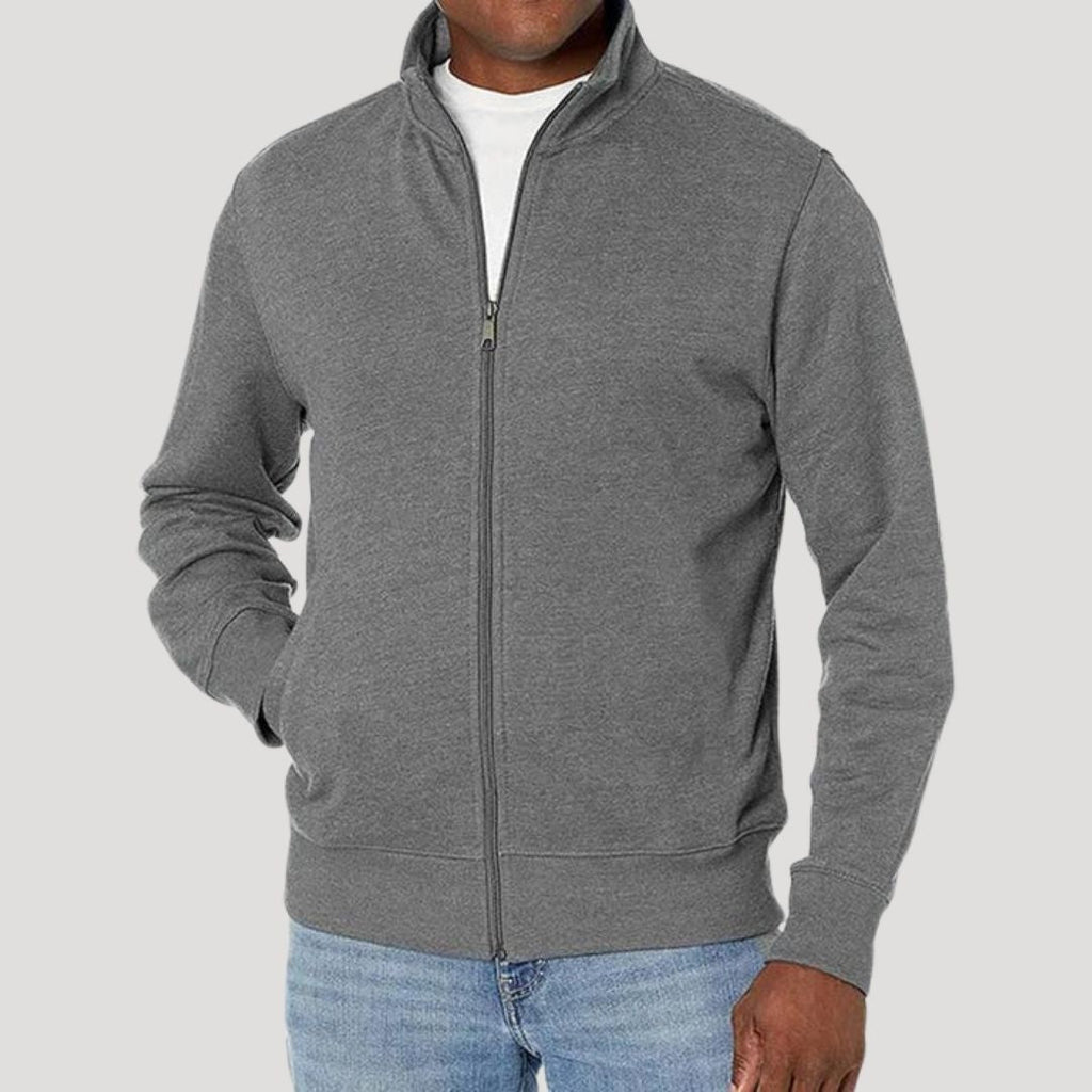 Men's casual jacket with zip and stand-up collar - J&B; - 1 - London-stylehouse.com