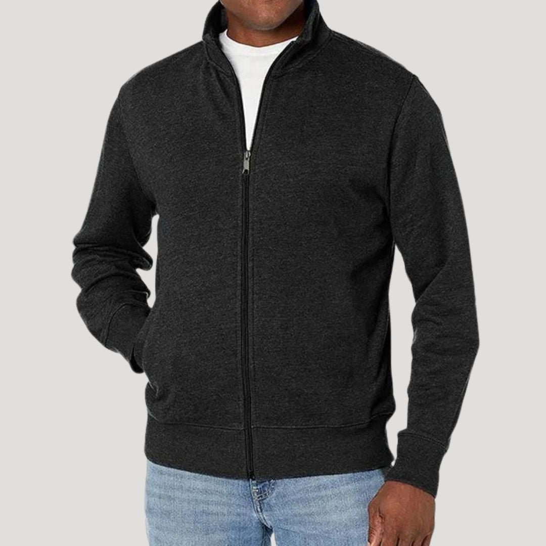 Men's casual jacket with zip and stand-up collar - J&B; - 2 - London-stylehouse.com