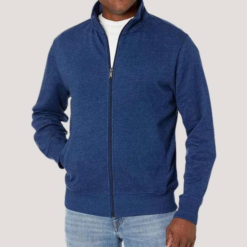 Men's casual jacket with zip and stand-up collar - J&B; - 3 - London-stylehouse.com