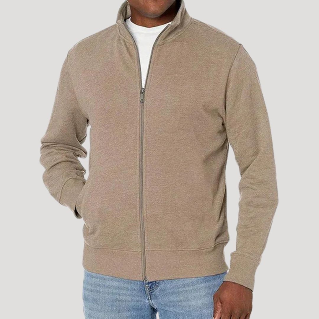 Men's casual jacket with zip and stand-up collar - J&B; - 4 - London-stylehouse.com