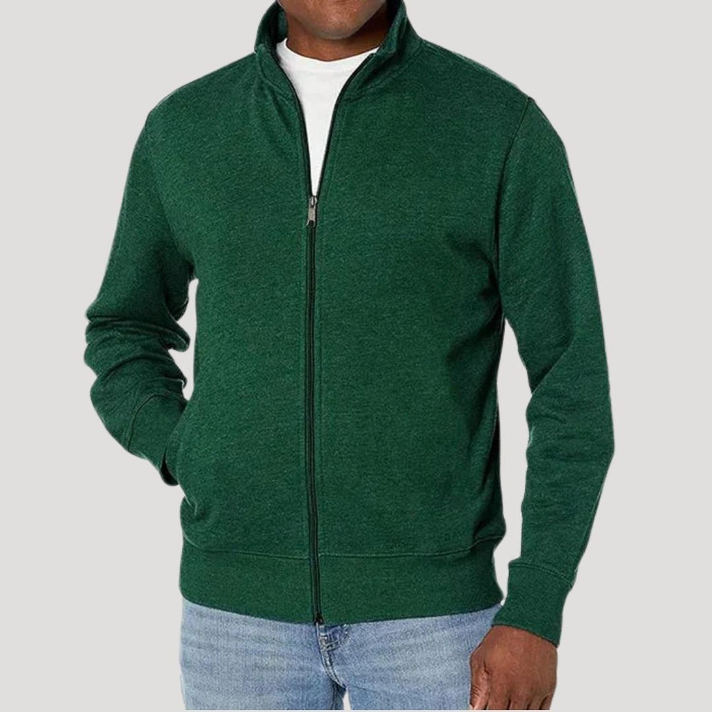Men's casual jacket with zip and stand-up collar - J&B; - 5 - London-stylehouse.com