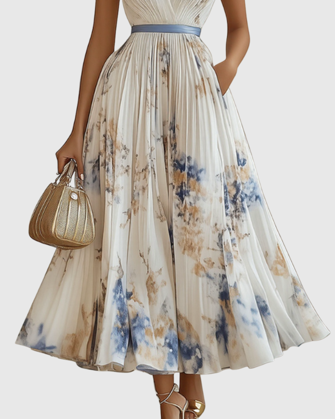 Lea – Elegant Pleated Maxi Dress - Image 4