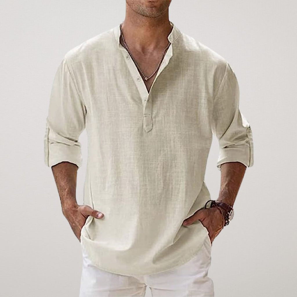 Lukas – Men's Relaxed Classic Long Sleeve Button Shirt - Image 13