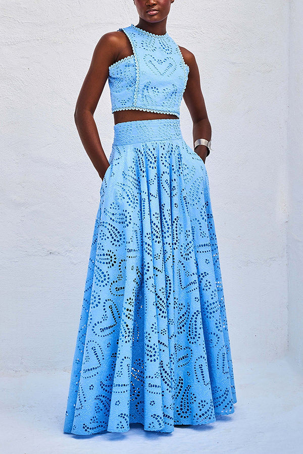 Claudia – Embroidered Lace Two-Piece Set for Women - Image 8