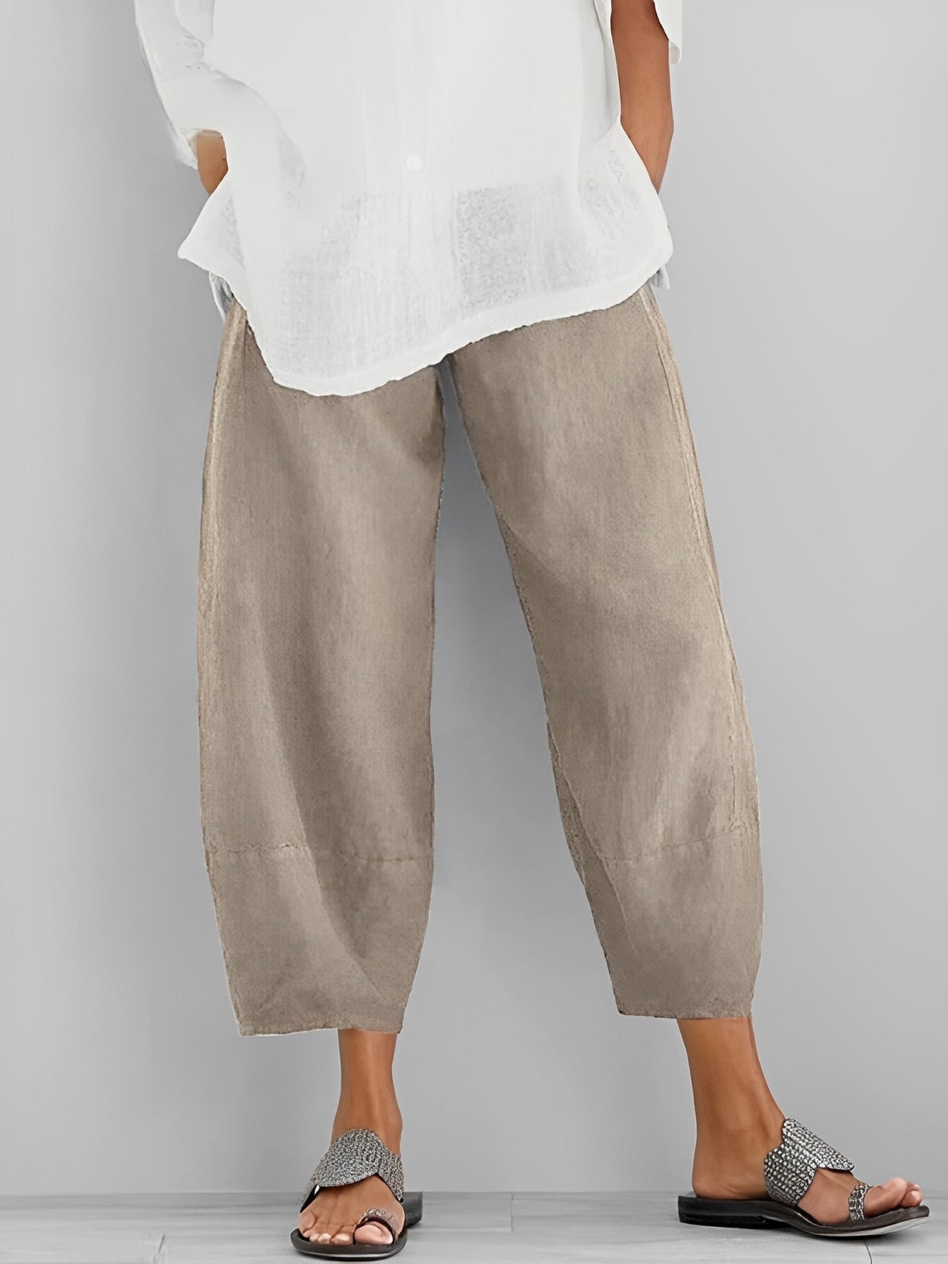 Paula – Comfortable linen trousers with a wide cut