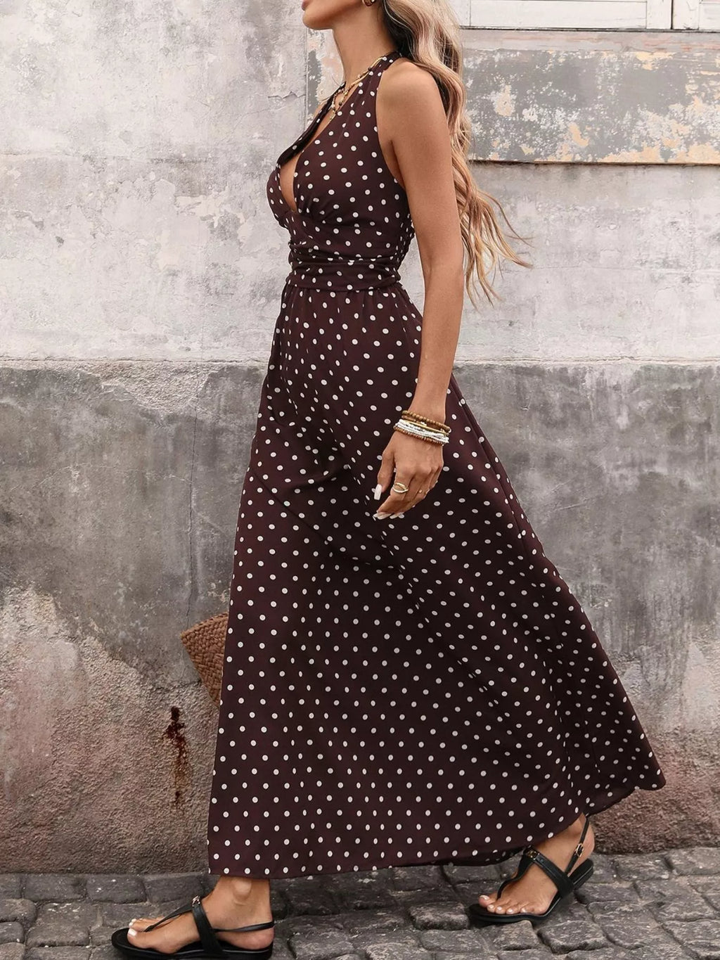 Claudia – Elegant Halter Neck Maxi Dress - Image 4