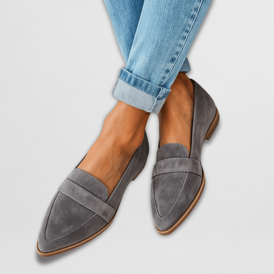 Yvonne – Women Pointed Toe Suede Flats - Image 2