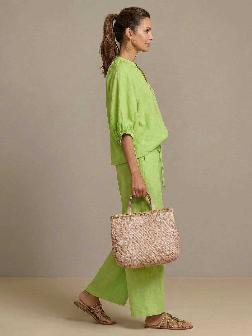 Two-piece set for women in a relaxed fit with puff sleeves and trousers - J&B; - 8 - London-stylehouse.com