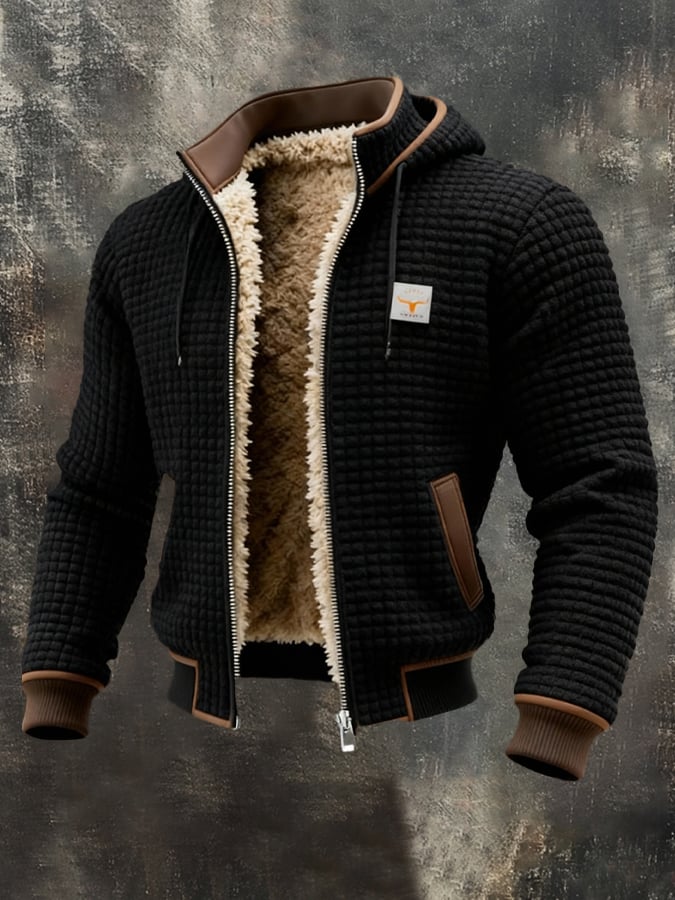 Liam – Sherpa-Lined Quilted Zip Hoodie for Men
