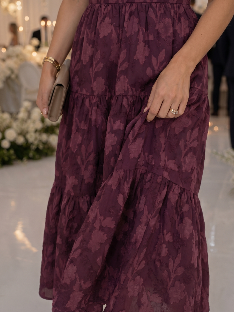 Women’s midi dress with a square neckline, puff sleeves and a floral pattern - J&B; - 9 - London-stylehouse.com