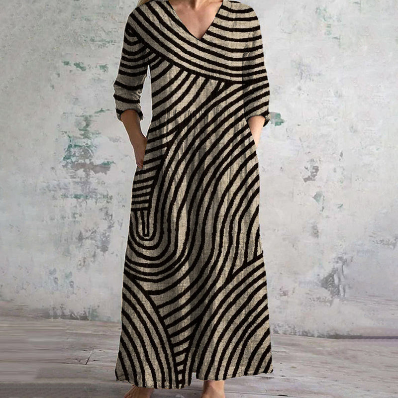 Britta – Elegant  Striped Dress - Image 1