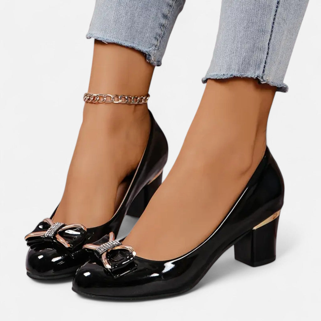Andrea premium block heels in black