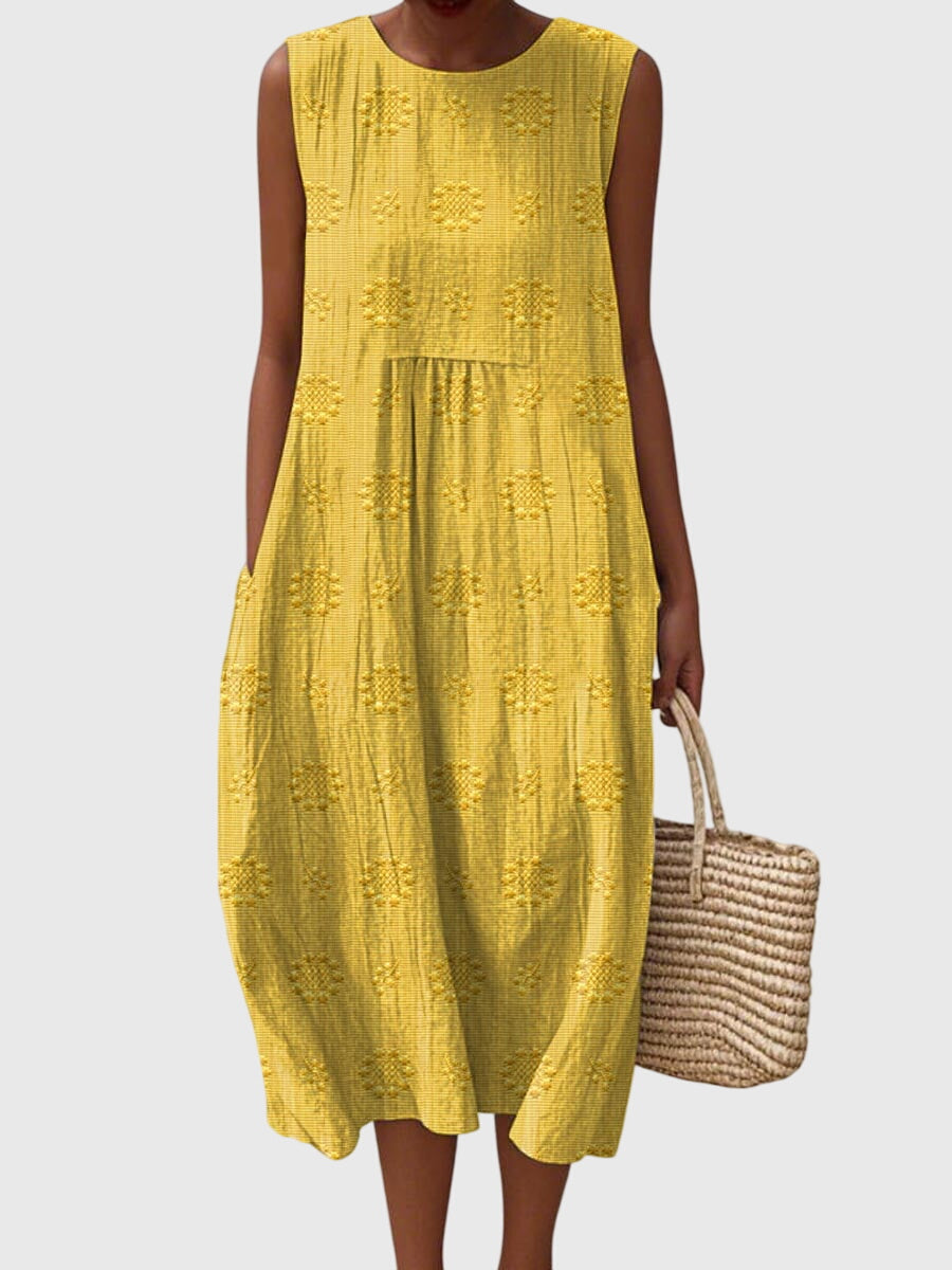 Eliza – Embroidered Sleeveless Midi Dress Womenswear