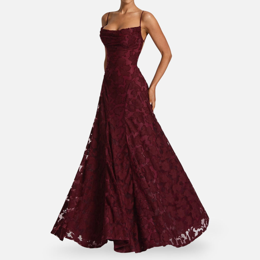 Maxi Dress Women's Floral Lace with Spaghetti Straps - Image 6