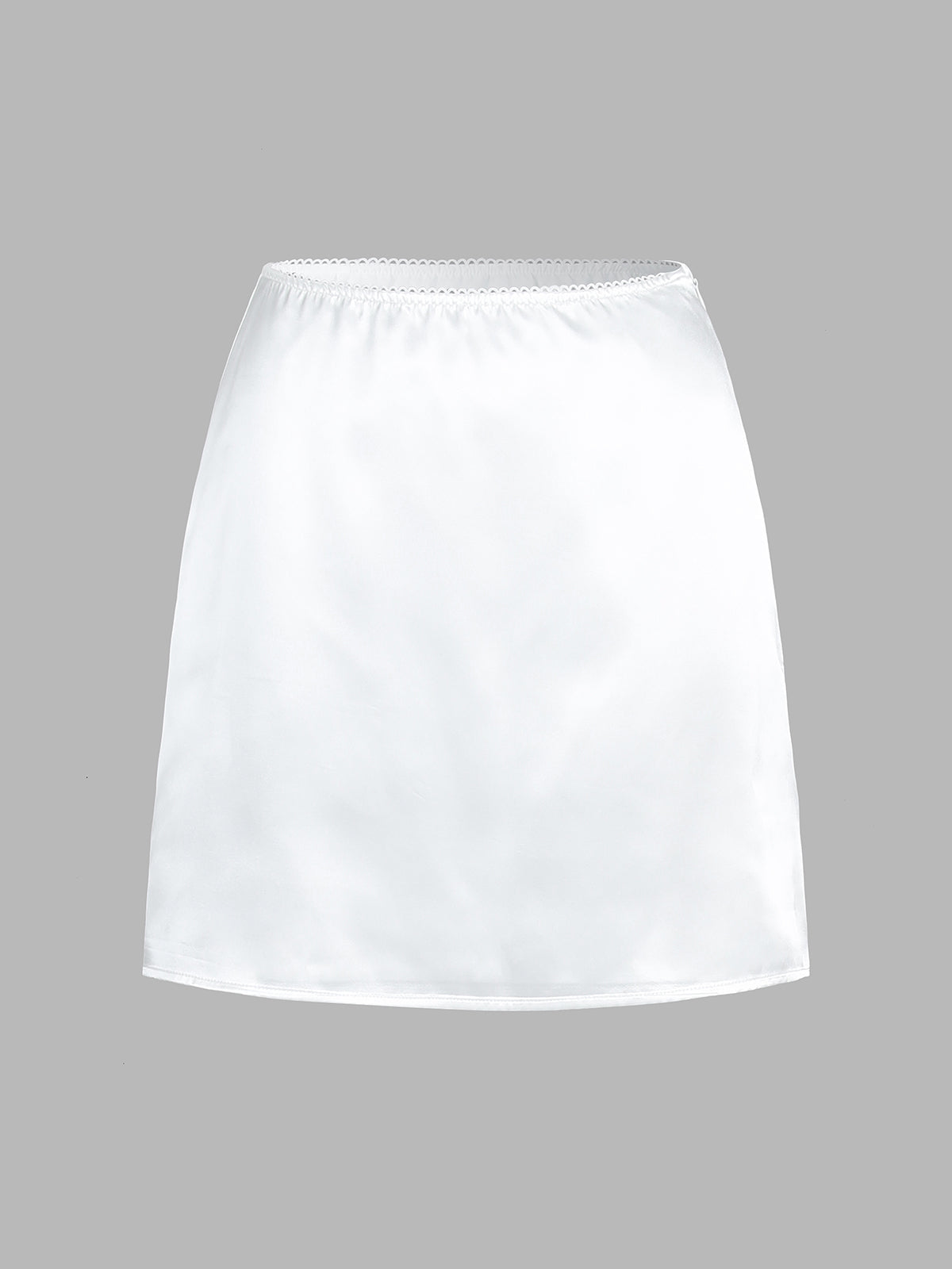 Luisa – Lace Trim Satin Skirt Set - Image 5