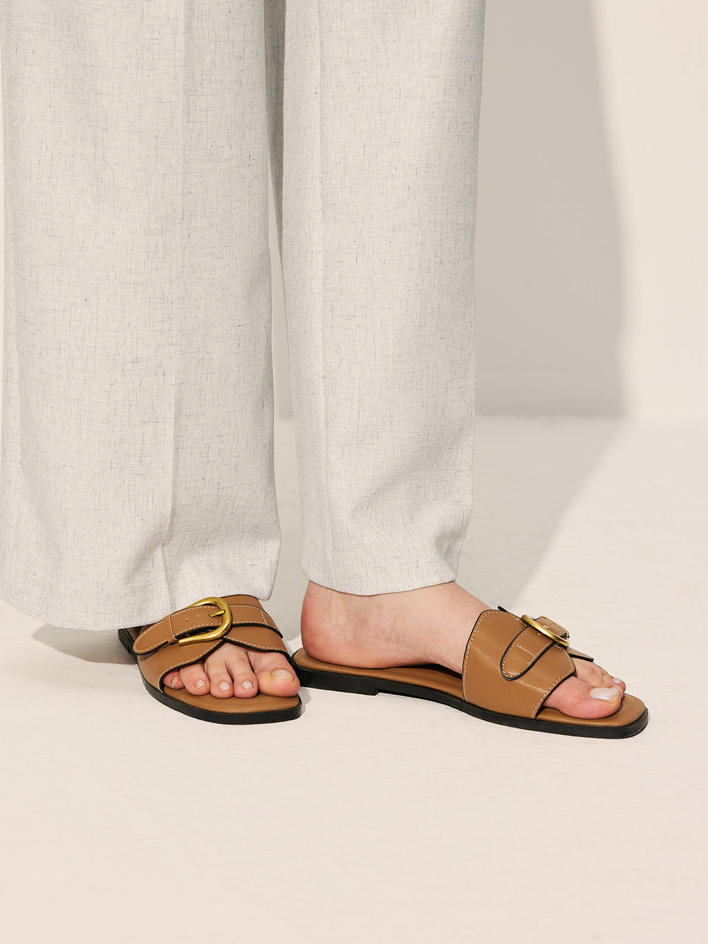 Sabine – Buckled Strap Slide Sandals - Image 4