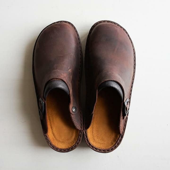 Mateo – Ergonomic Leather Slippers for Men