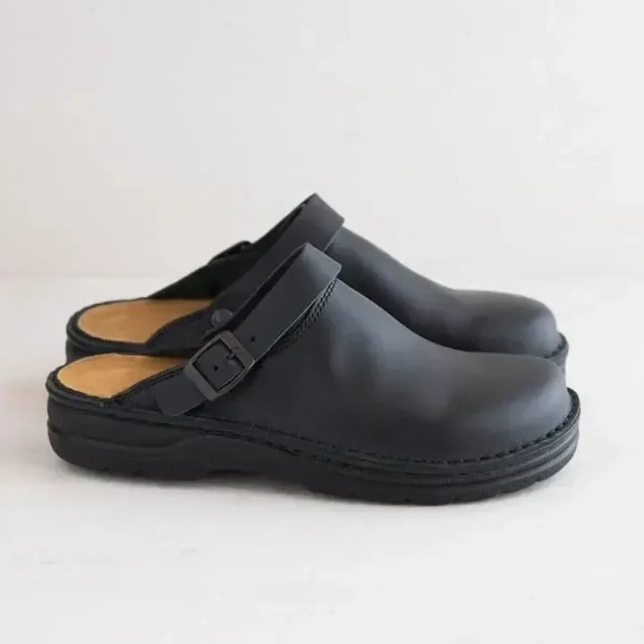 Mateo – Ergonomic Leather Slippers for Men