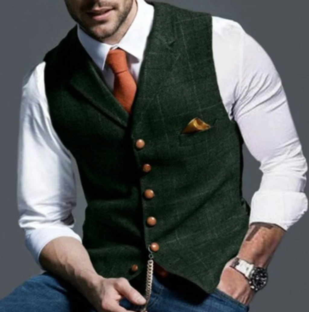 Frank made-to-measure waistcoat in dark green