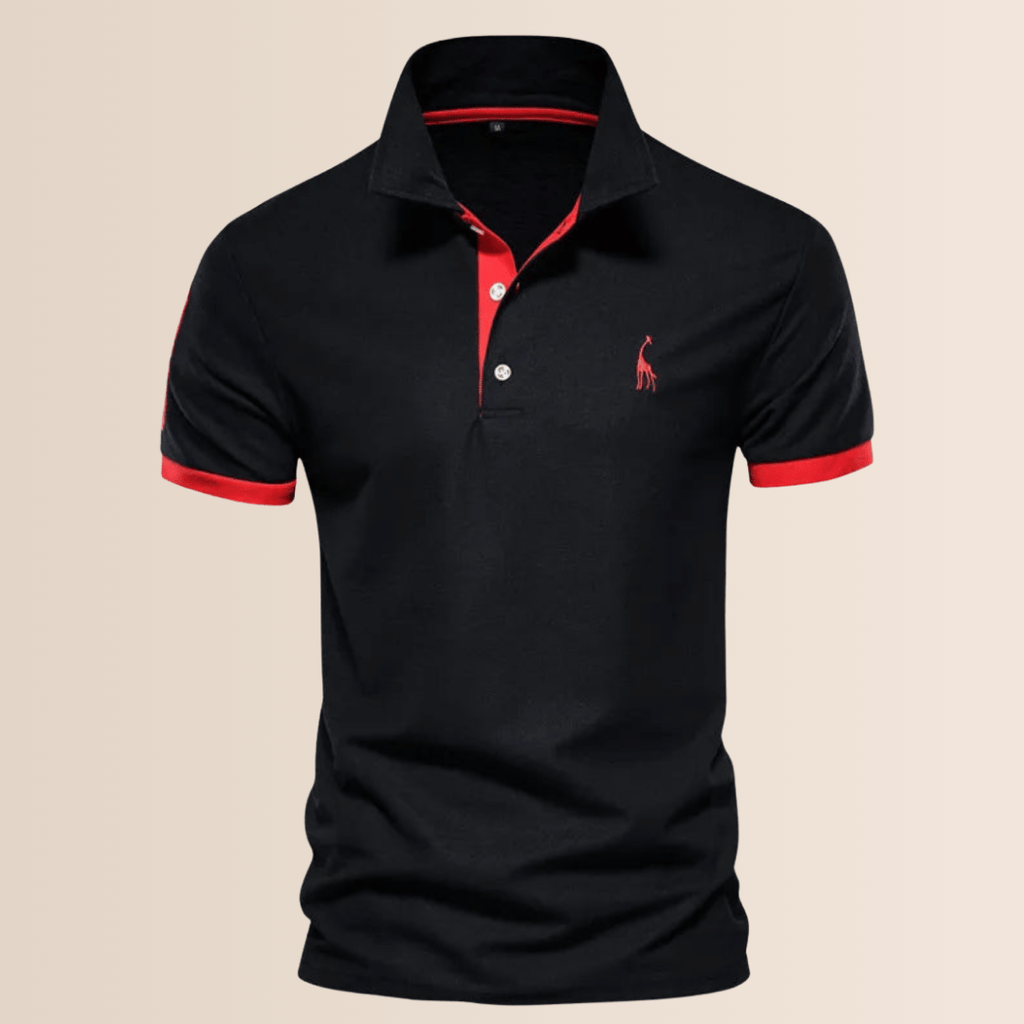 Oliver – Men's Cotton Polo Shirt with Stand-Up Collar - Image 3