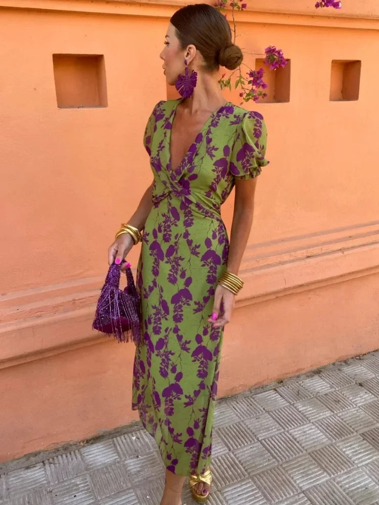 Nadine – Floral wrap dress with short sleeves - Image 2