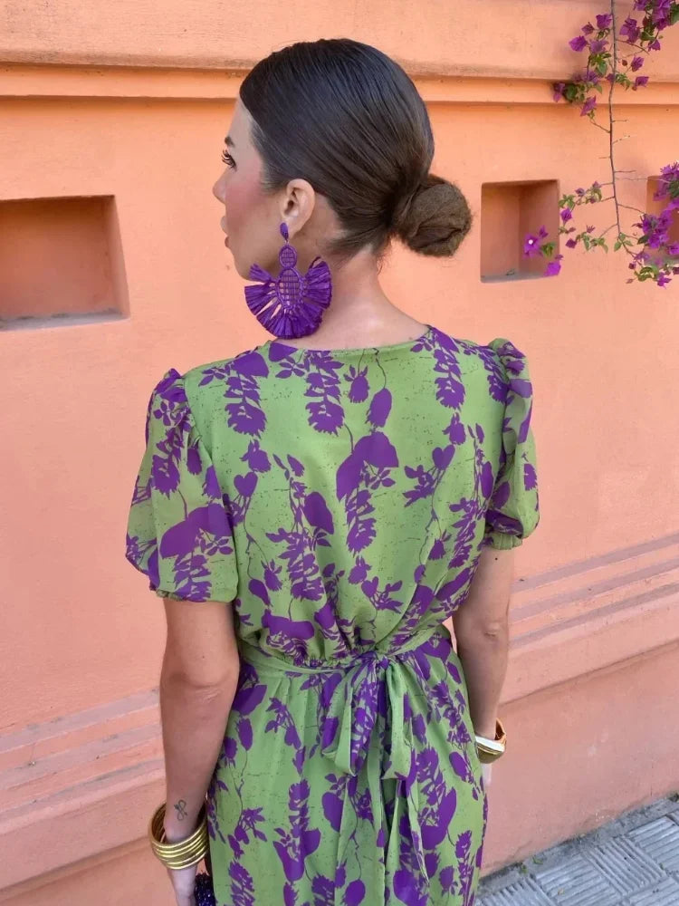 Nadine – Floral wrap dress with short sleeves - Image 3