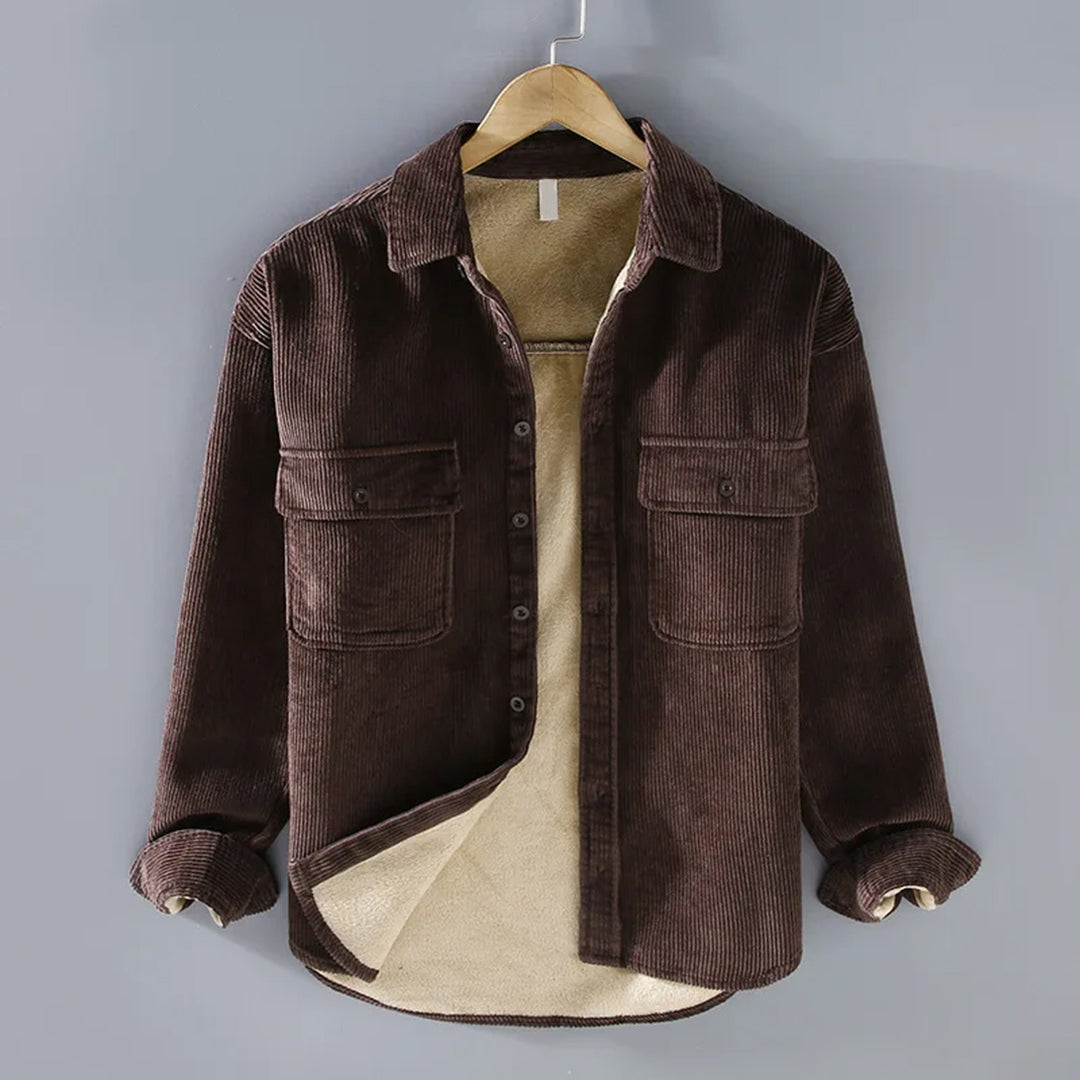 Men's corduroy jacket with a button placket and two pockets - J&B; - 3 - London-stylehouse.com