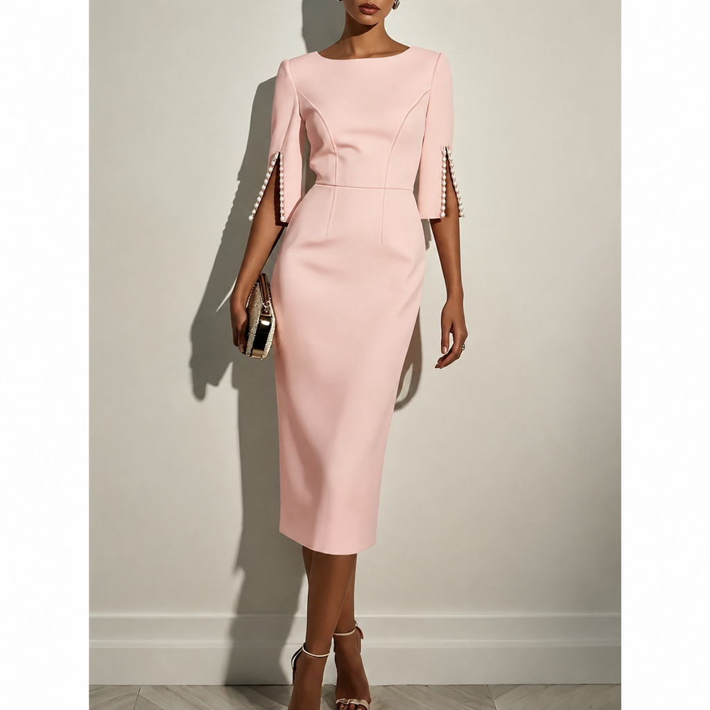 Anny – Women Elegant With a Slit Midi  Dress