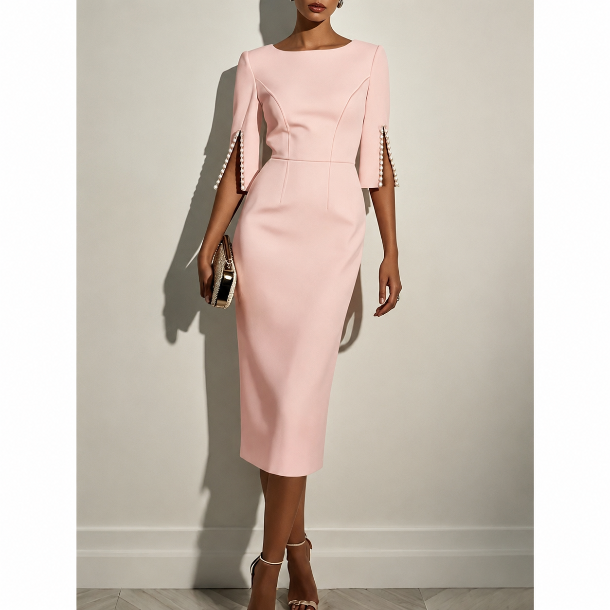 Anny – Women Elegant With a Slit Midi  Dress