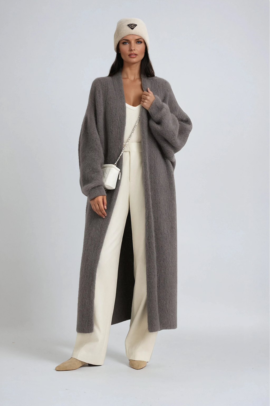 Longline Jacket Women's Soft Textured Finish with Open Front - Image 1