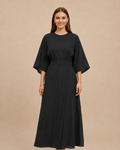 Isabella – Women's Elegant Belted Dress with Lantern Sleeves