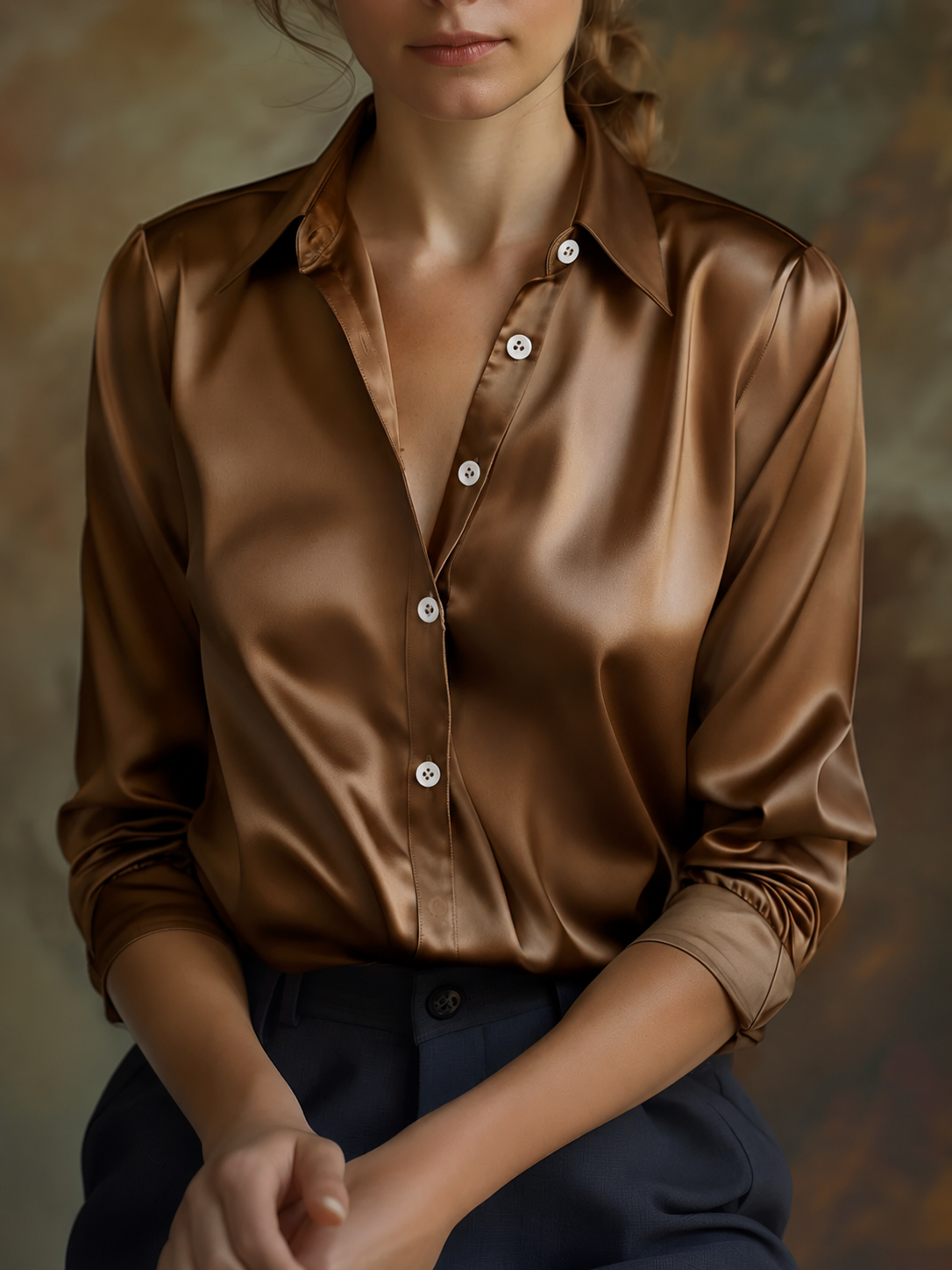 Vanessa – Elegant Satin Blouse for Women