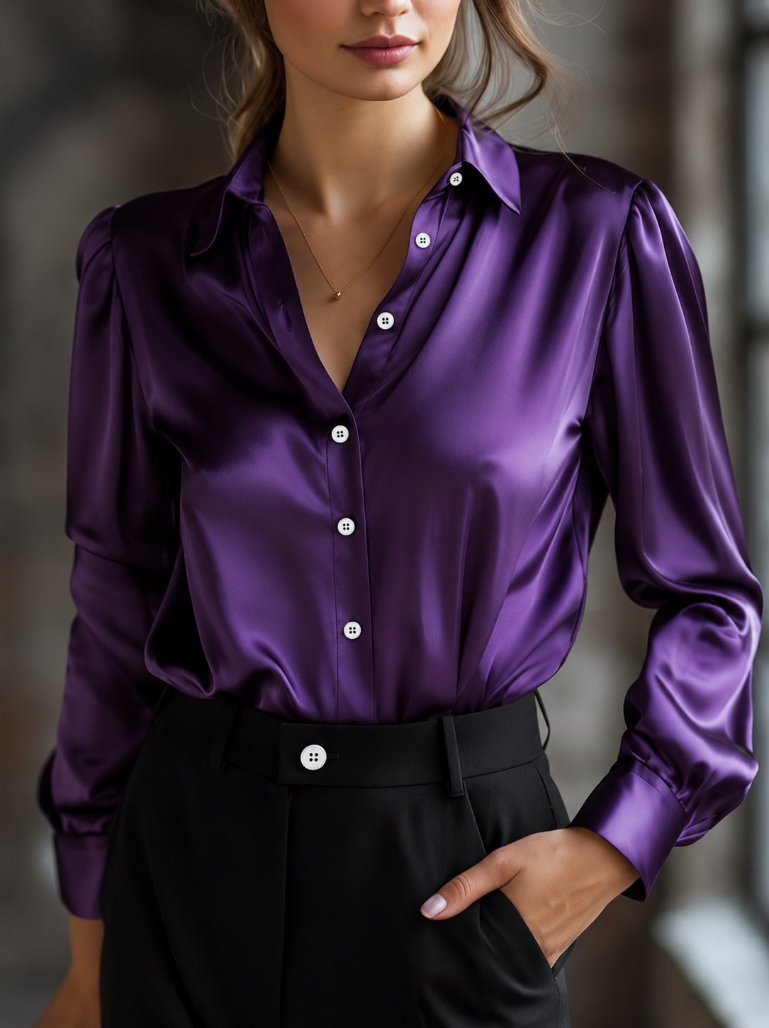 Vanessa – Elegant Satin Blouse for Women