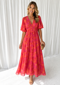 Elena – Women Floral V Neck Maxi Dress