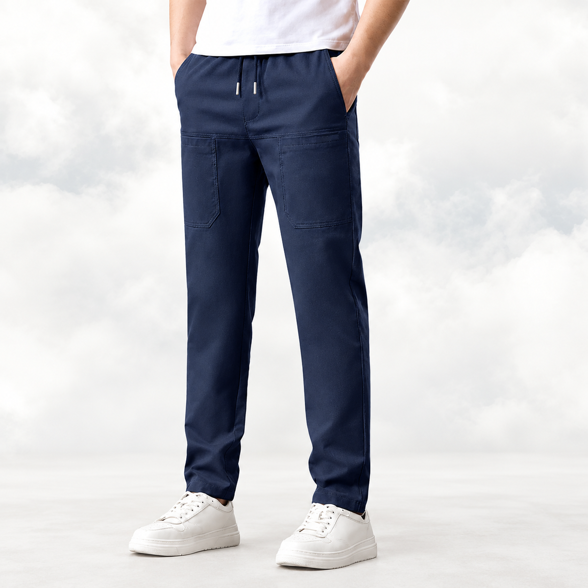 Men's Cargo Trousers with Stretch Fit and Multiple Pockets | L&S - 5 - London-stylehouse.com