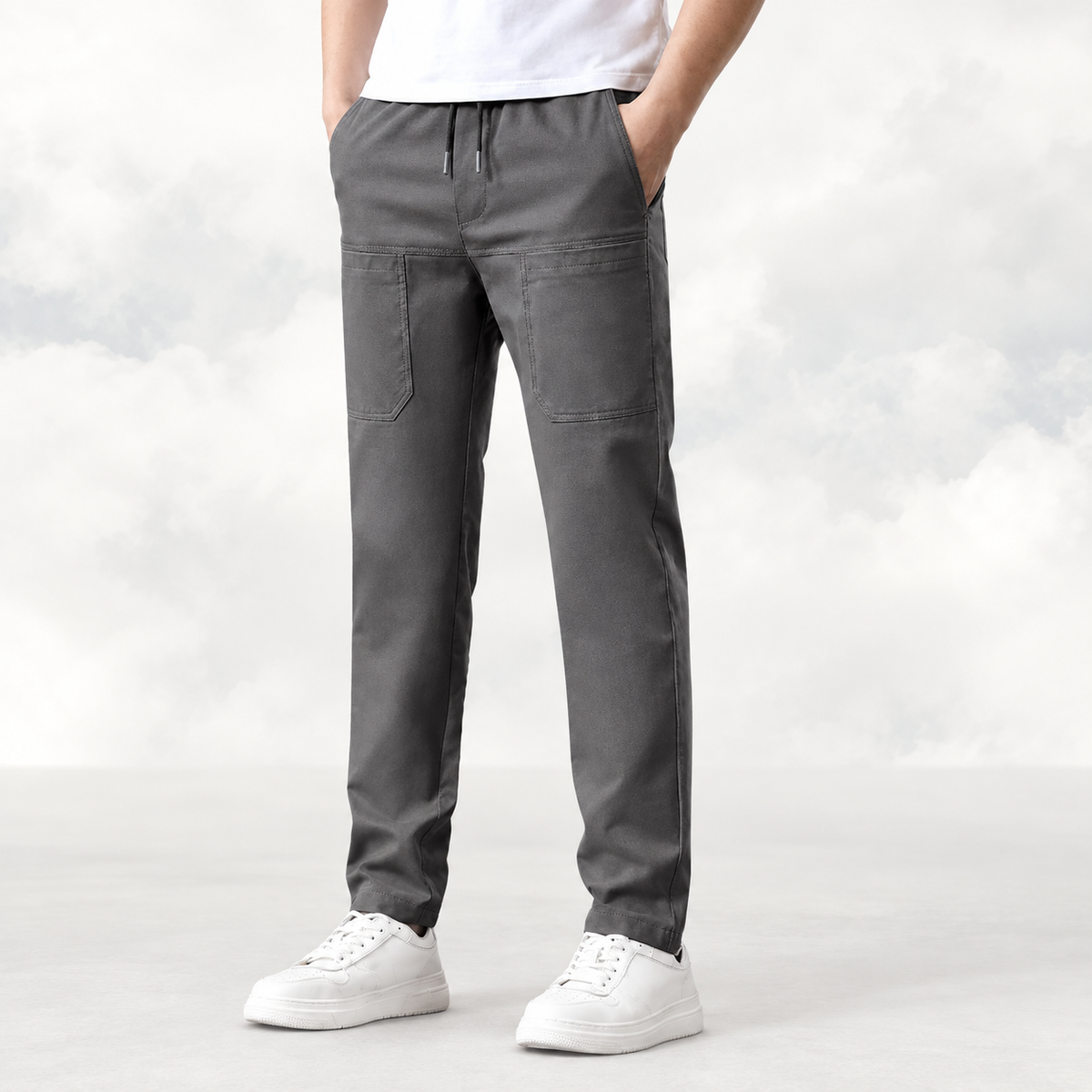 Men's Cargo Trousers with Stretch Fit and Multiple Pockets | L&S - 4 - London-stylehouse.com